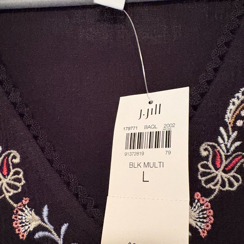 J.Jill Embroidered Tunic NWT Sz L - Picture 2 of 3
